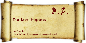 Merten Poppea névjegykártya